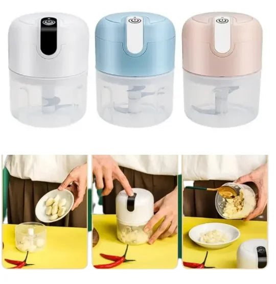 Mini Electric Portable Food Processor 3 Blades USB 250 ml Bivolt